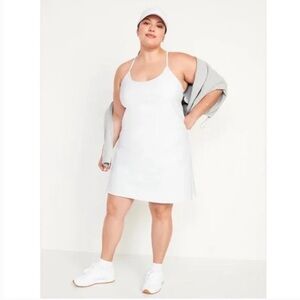 Old Navy Active Powersoft Racerback Mini Swing Dress in White